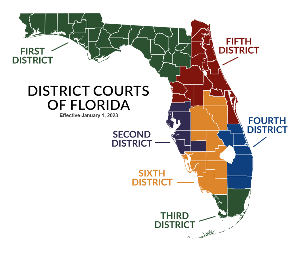 Florida District Court of Appeal Map - from 4th DCA website