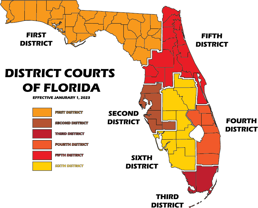 Florida - District Courts of Appeal (Red Brown Yellow Orange)